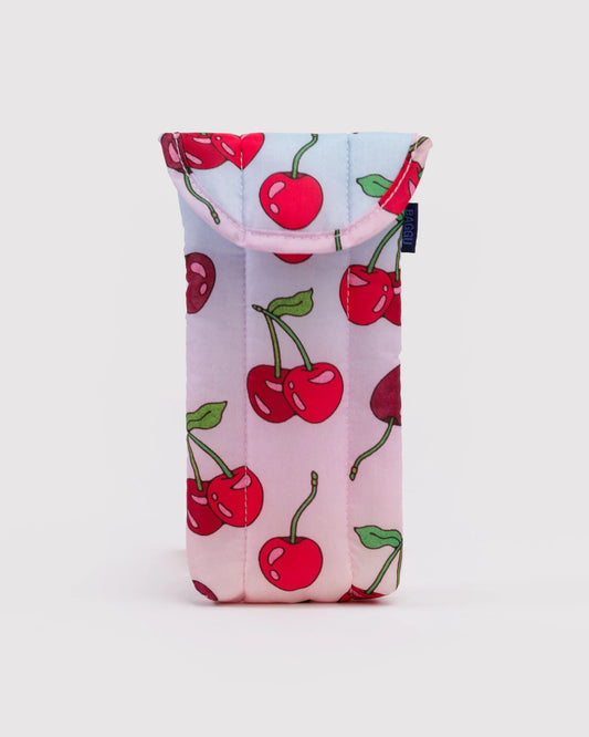 Puffy glasses sleeve | cherries