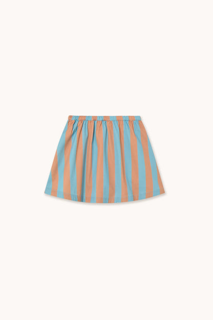 Blue-Pink Stripes Skirt | denim blue