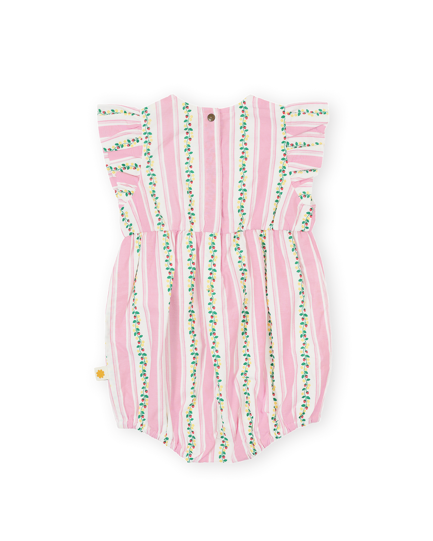 Antique Stripe Strawberry Lani Romper | Pink/Antique White