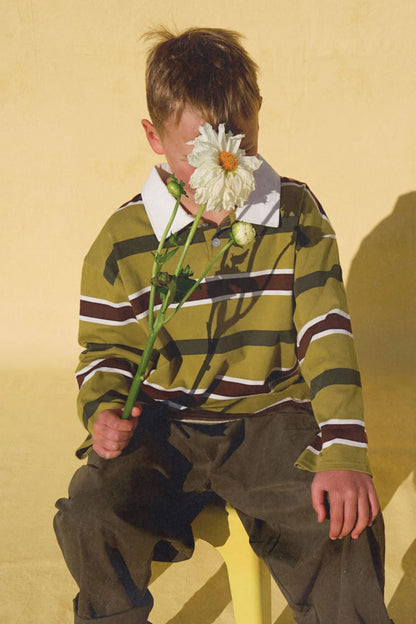 The Rae Rugby Jersey - Avocado Stripe