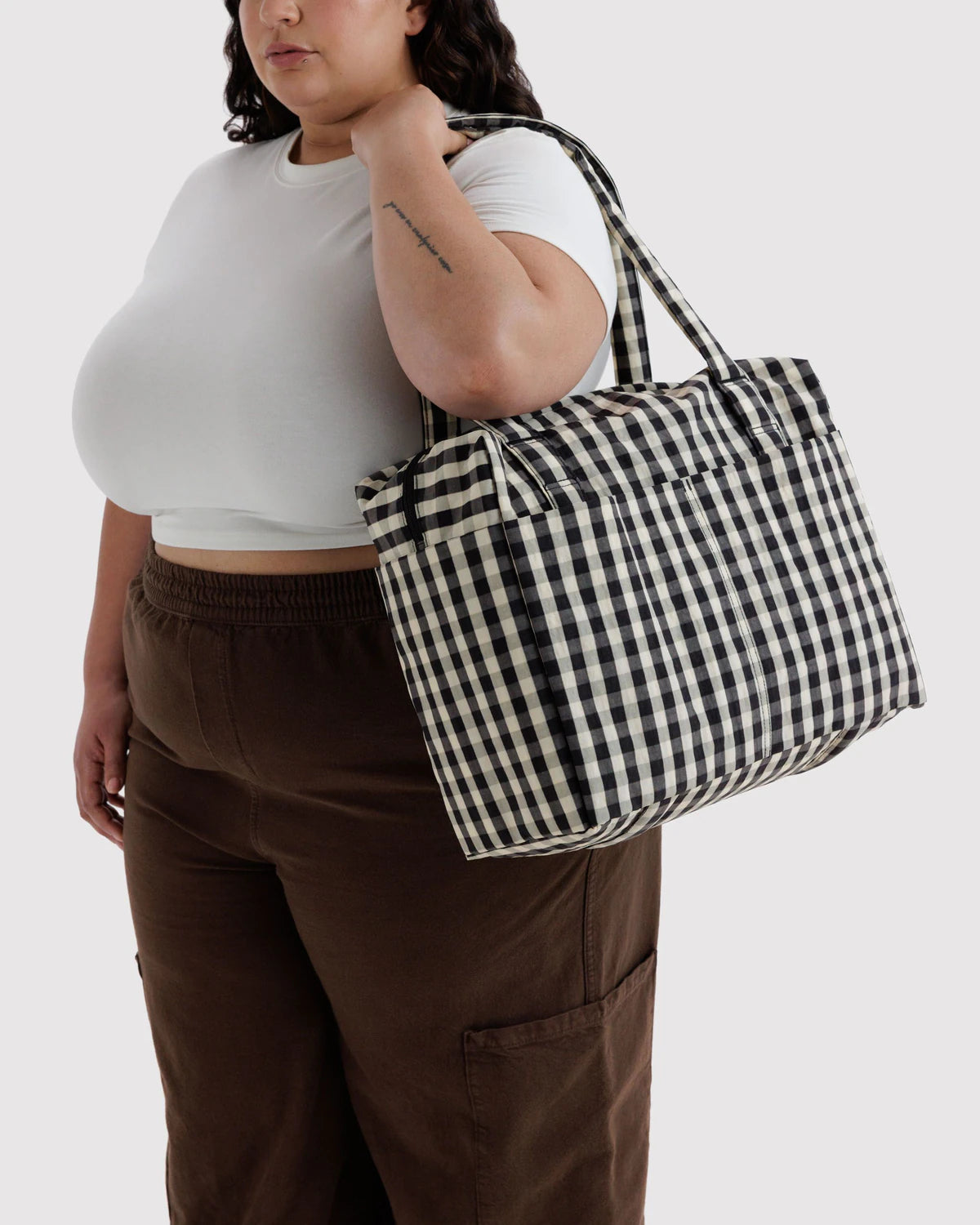 Small cloud carry on | black and cream gingham