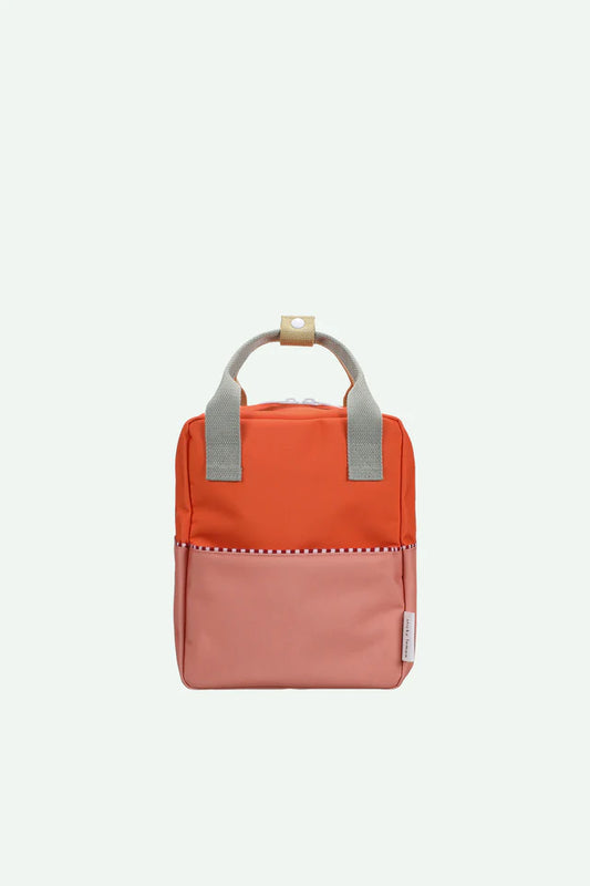 backpack small | colour blocking | lifebuoy orange + coral pink