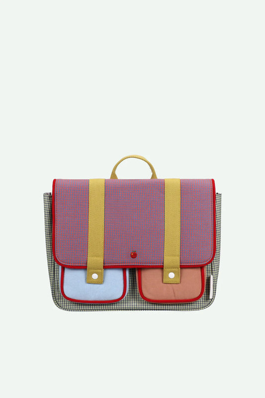 school bag | lemon tree | gingham midnight + moon