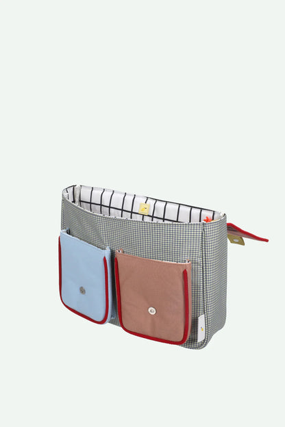 school bag | lemon tree | gingham midnight + moon