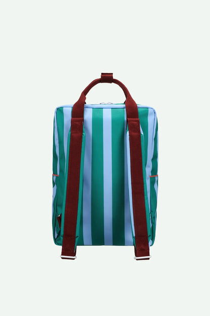 backpack large | stripes | grass green + sunny blue