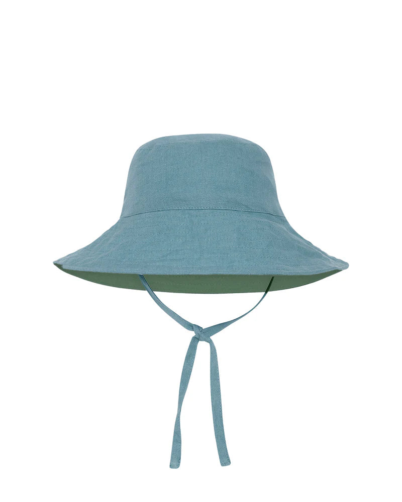 baby sun hat with ties | teal