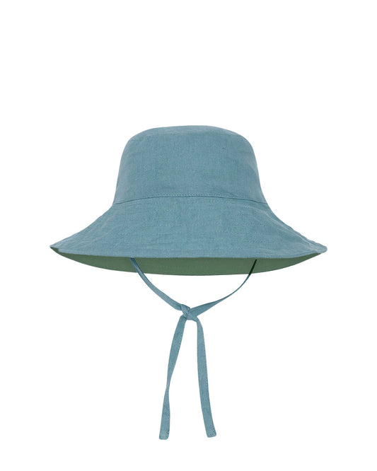 baby sun hat with ties | teal