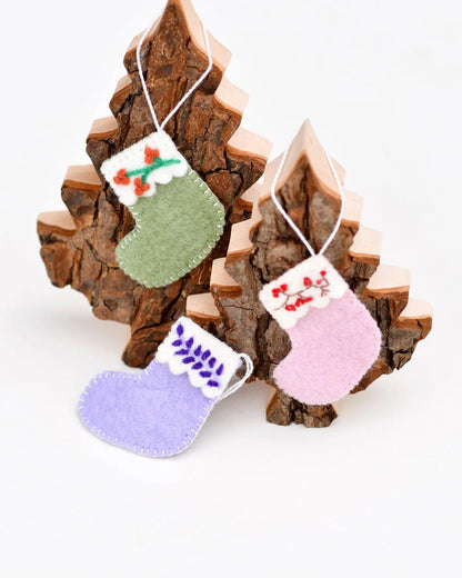 Felt christmas stocking ornaments (set of 3)