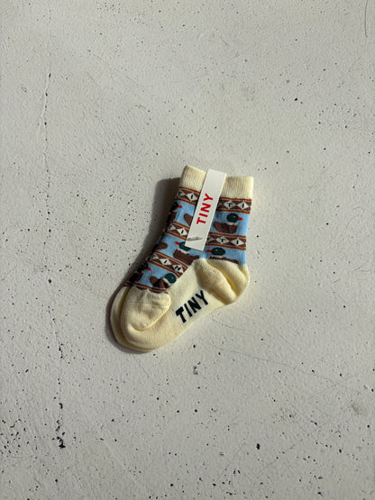 Tiny Ducks Medium Socks | dusty yellow