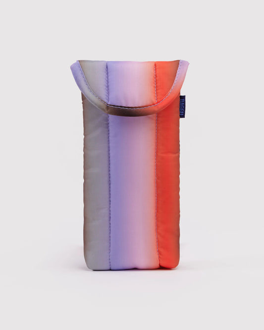 Puffy glasses sleeve | gradient stripe poppy & lilac