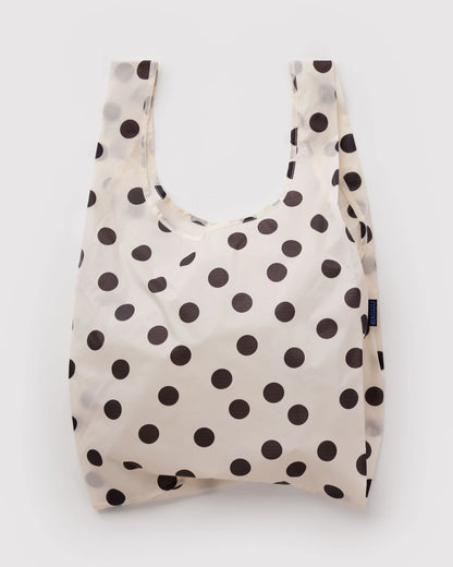 Standard Baggu | cream and black polka dot