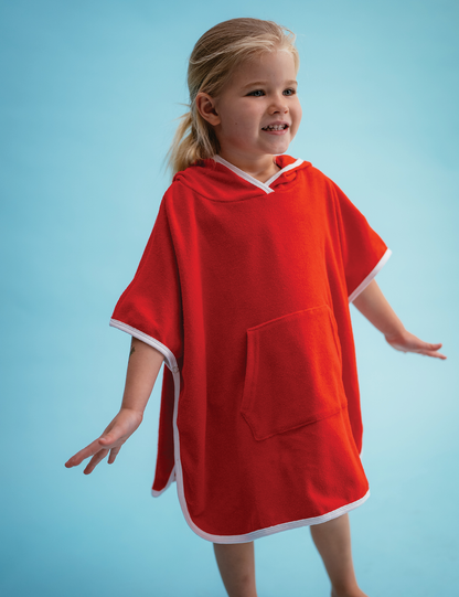 Terry poncho | tomato