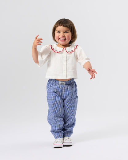 Lightweight Gingham Kit Pocket Pant | Blue