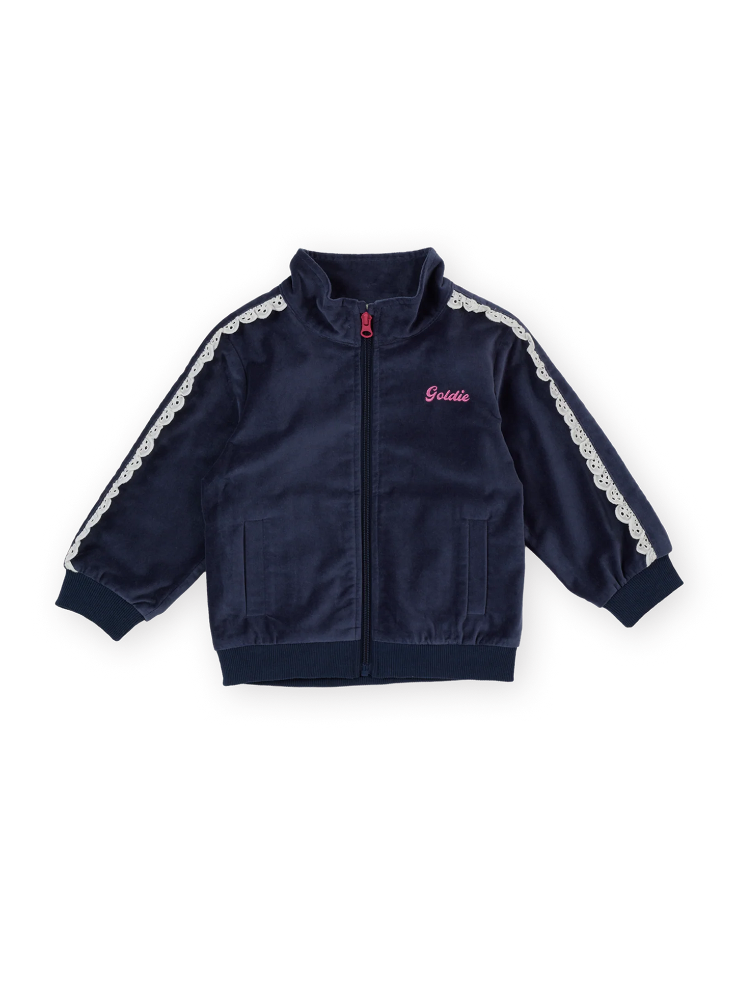 Velour Broderie Sweat Jacket