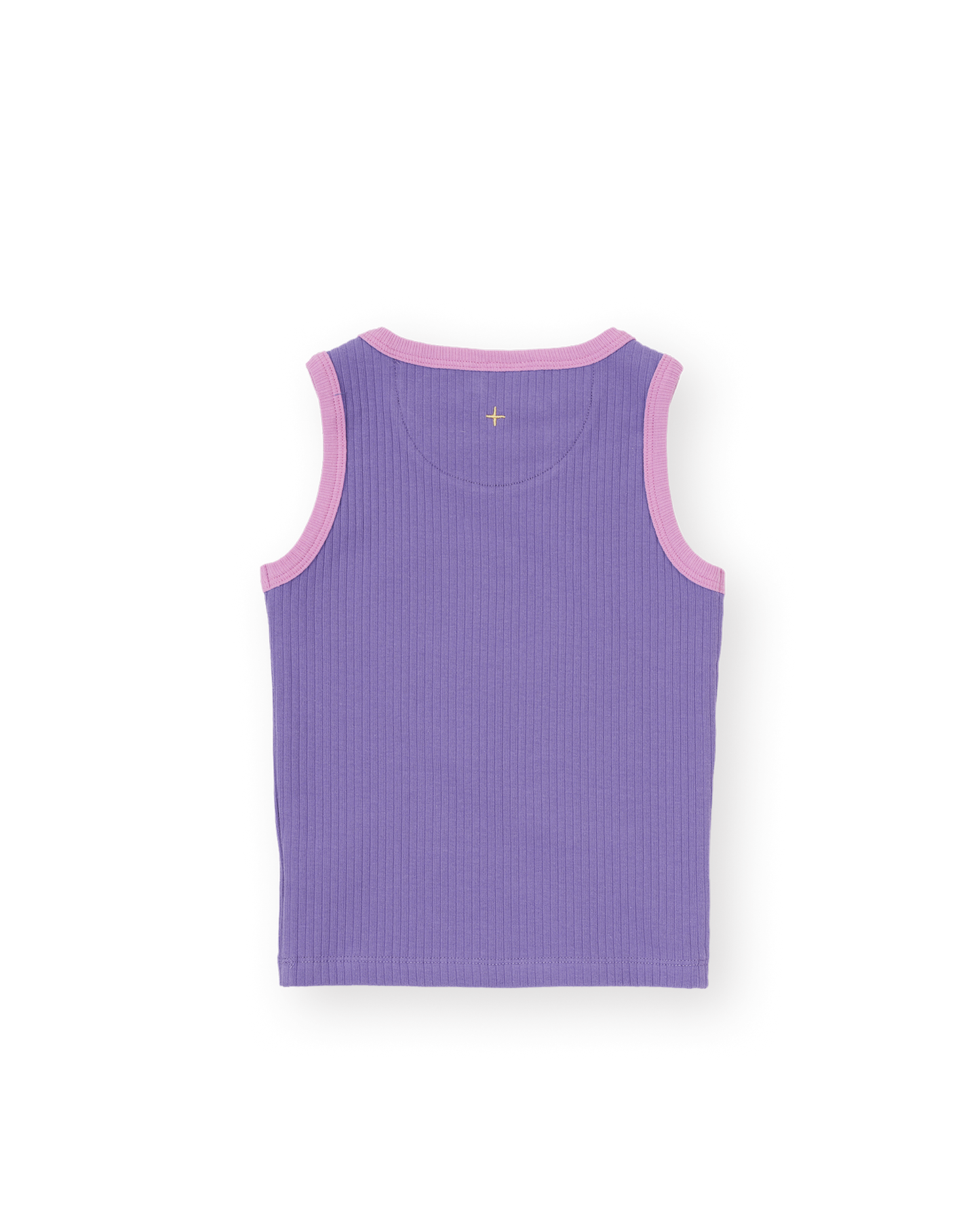 Embroidered Colour Pop Rib Singlet | Purple/Pink