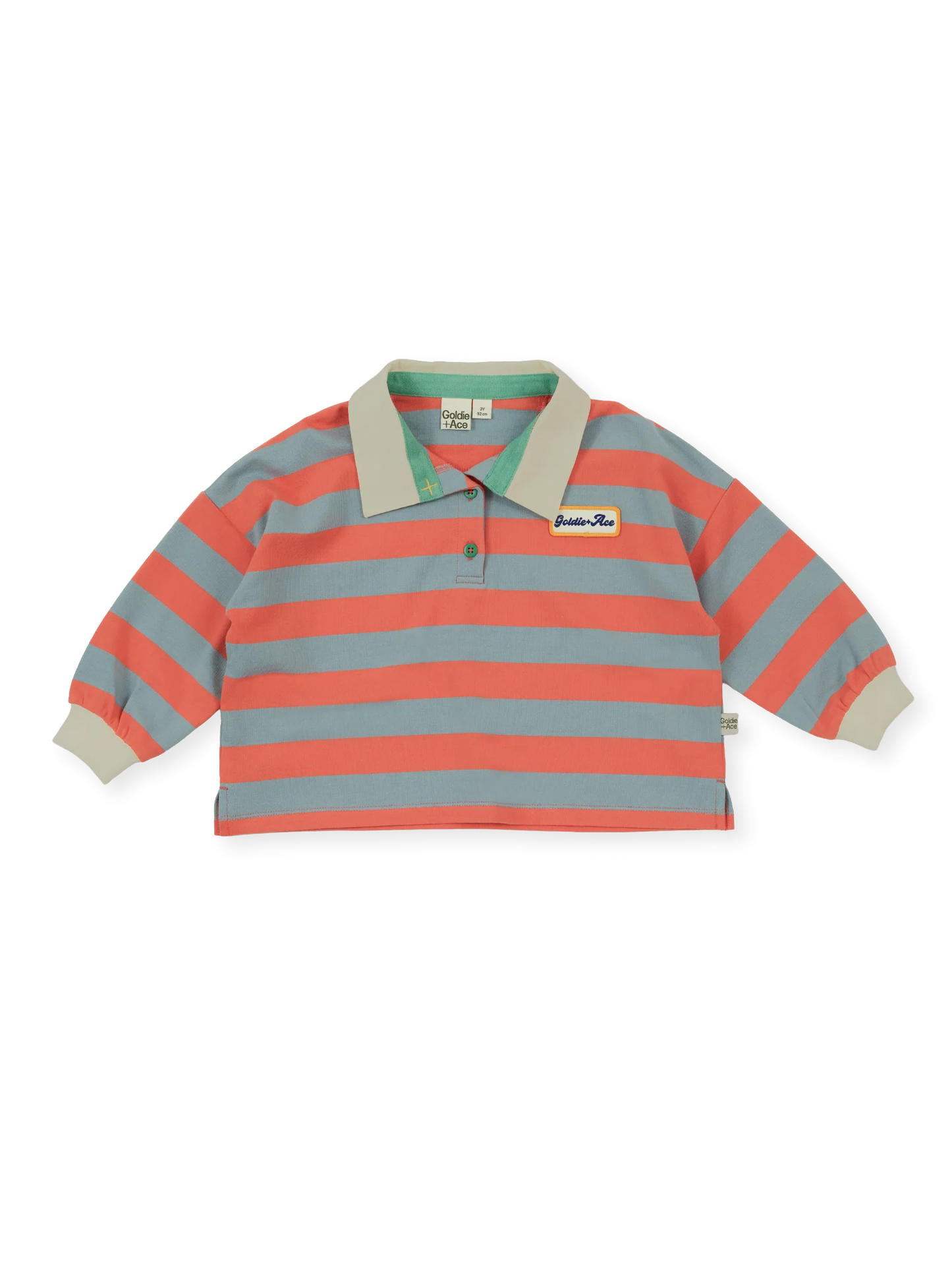 Rugby Stripe Terry Sweat Top | Orange