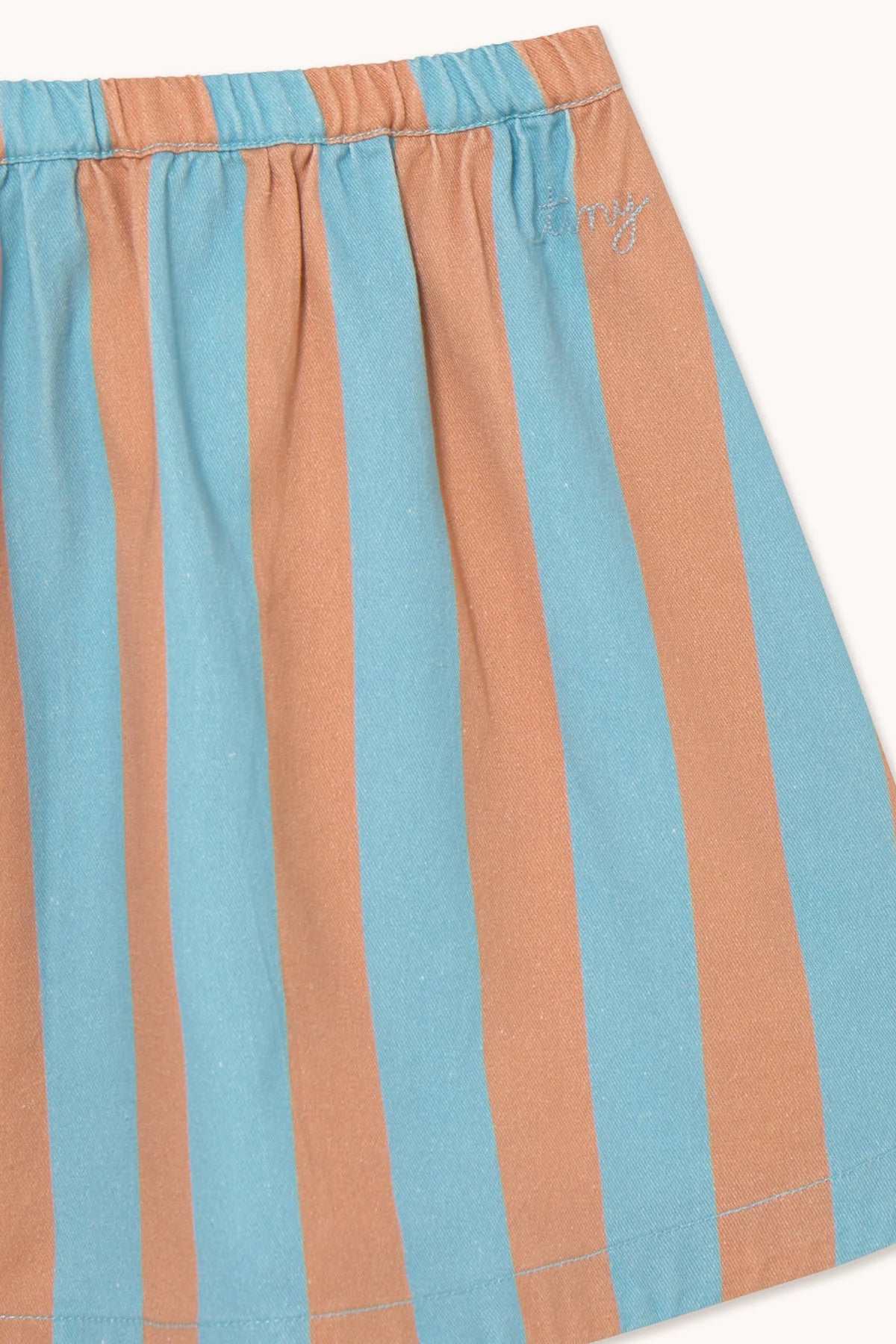 Blue-Pink Stripes Skirt | denim blue