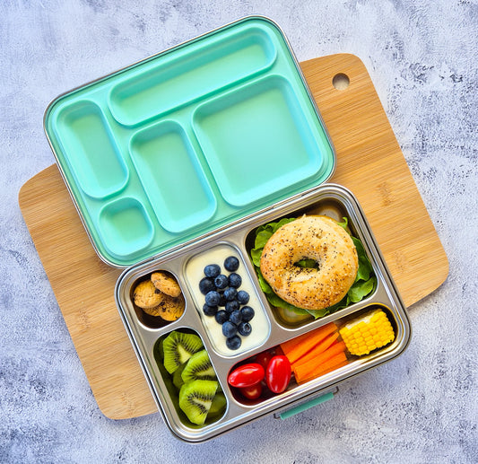 Stainless steel bento lunchbox | 5 compartments | mint