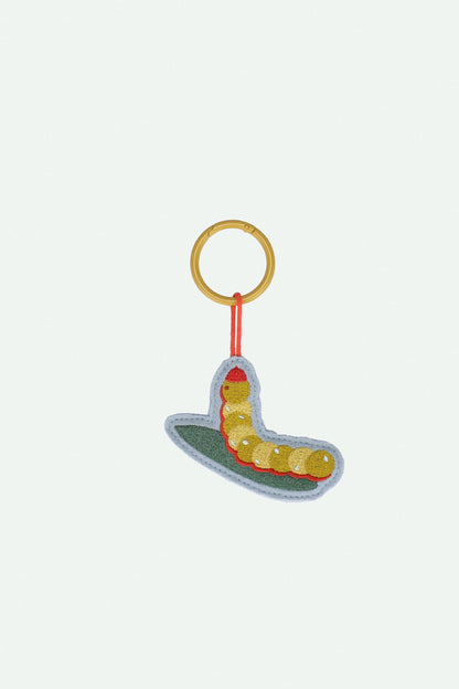 embroidered keychain | lemon tree | caterpillar
