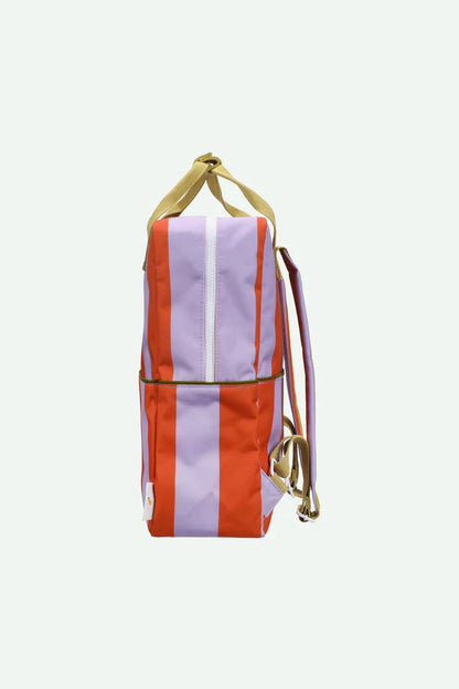 backpack large | stripes | campfire orange + dewy lilac