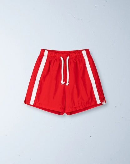 Twin stripe swim short | rosso