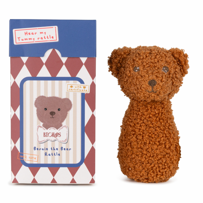 Bernie the bear rattle - in box - 12cm