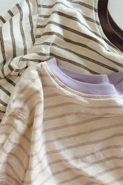 Stripey Staple Tee | Lilac