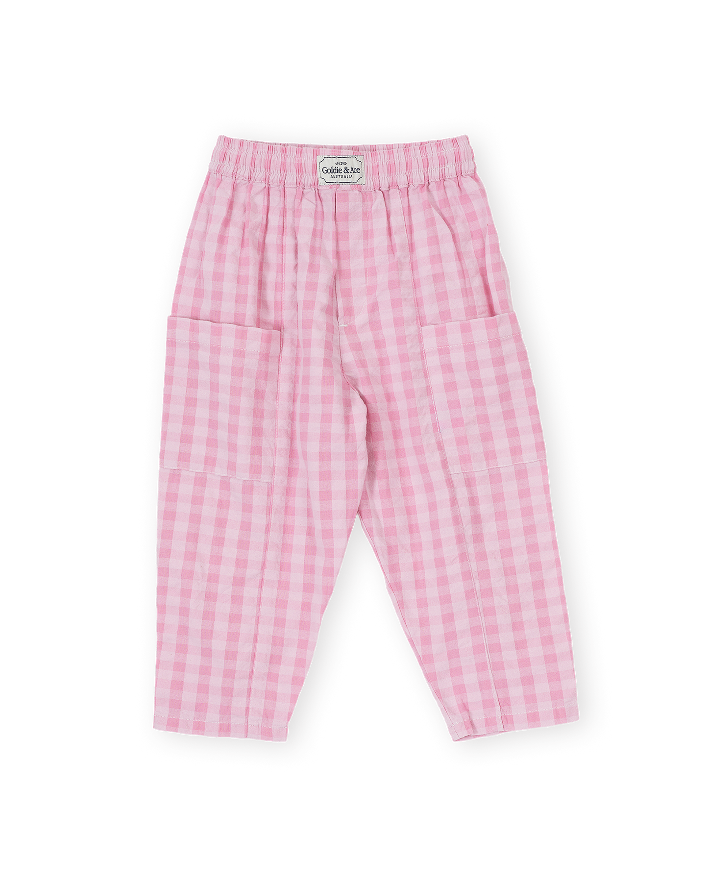 Lightweight Gingham Kit Pocket Pant | Pink