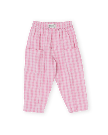 Lightweight Gingham Kit Pocket Pant | Pink