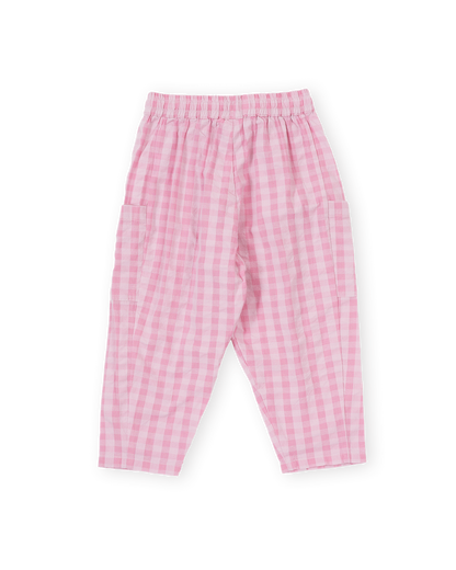 Lightweight Gingham Kit Pocket Pant | Pink