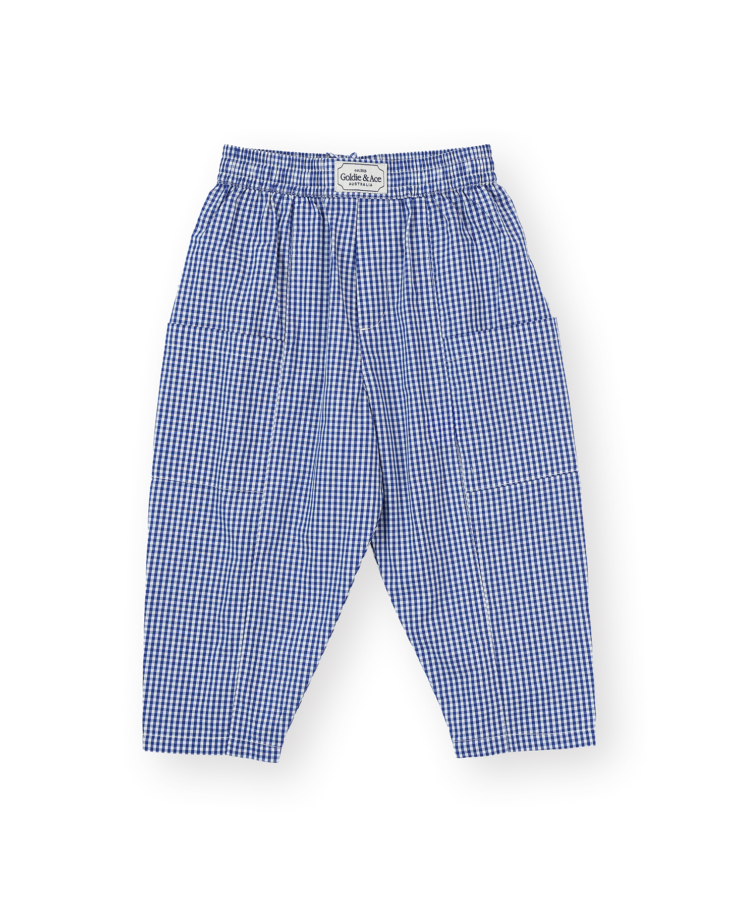 Lightweight Gingham Kit Pocket Pant | Blue