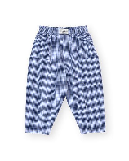 Lightweight Gingham Kit Pocket Pant | Blue