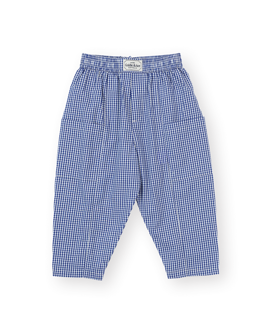 Lightweight Gingham Kit Pocket Pant | Blue