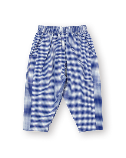Lightweight Gingham Kit Pocket Pant | Blue