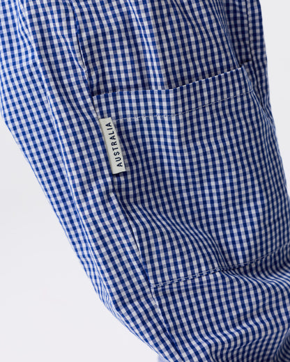 Lightweight Gingham Kit Pocket Pant | Blue