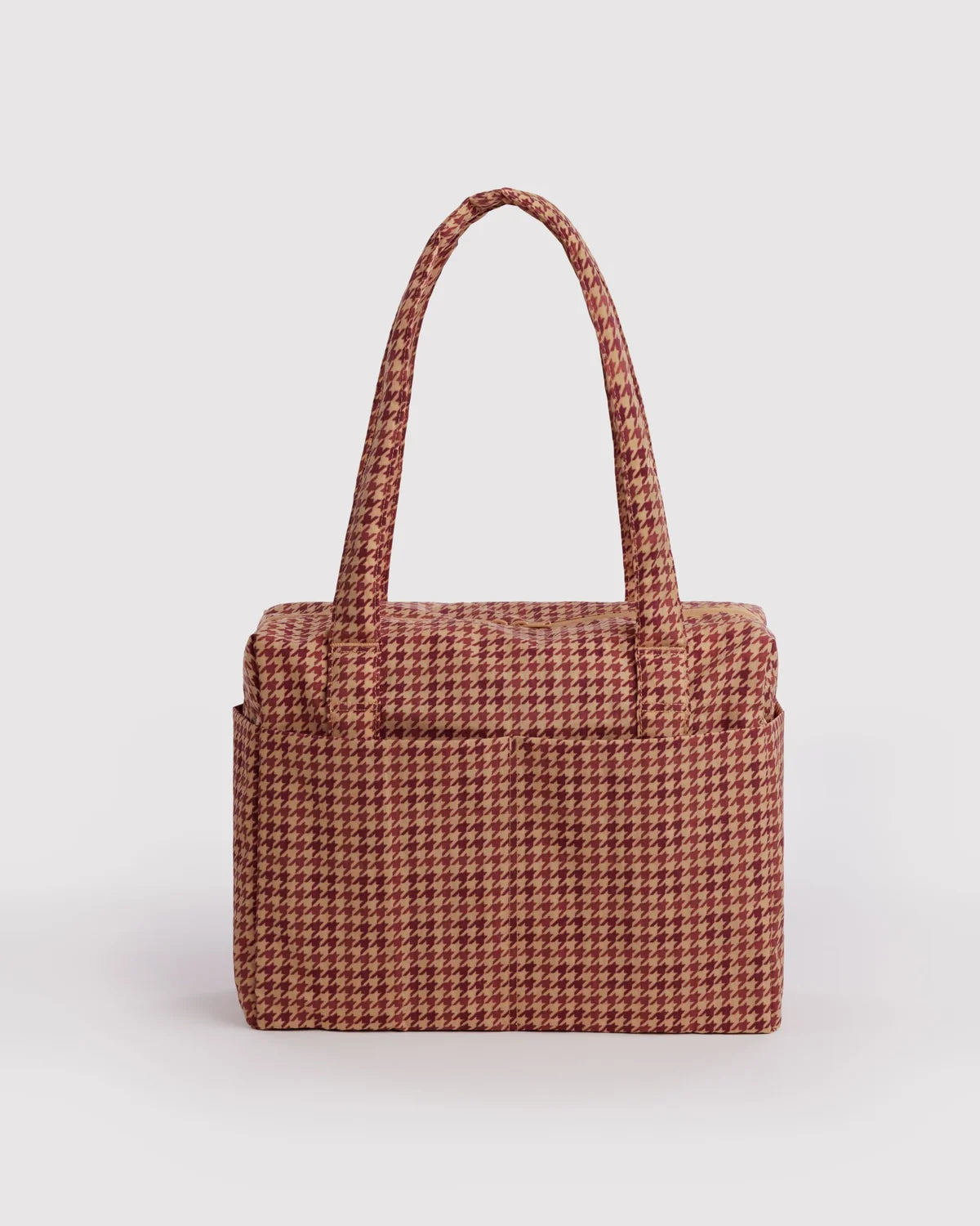 Small cloud carry on | tan houndstooth