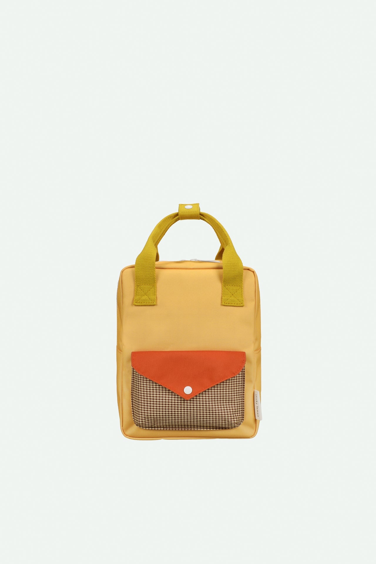 backpack small | envelope | apple juice