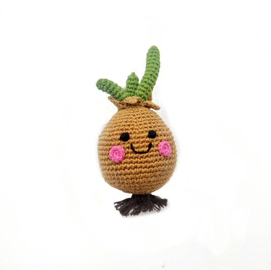 Pretend Play Food Rattle - Brown Onion