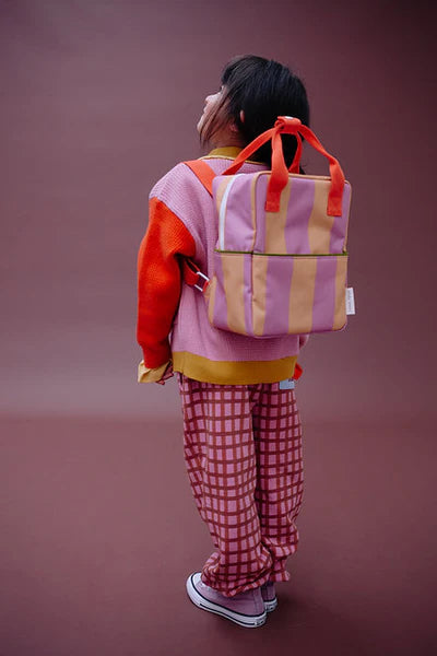 backpack small | stripes | red rosebay + apple juice