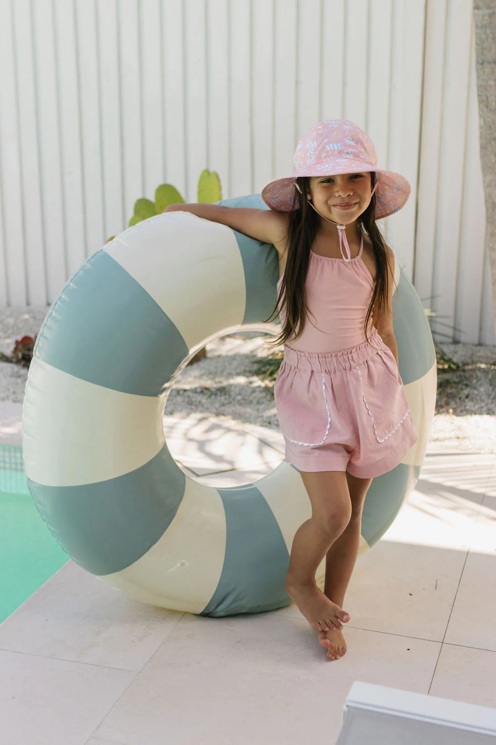 Beach Club Wide Brim Sunhat | Peach and Multi