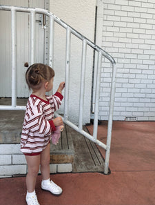 Mattie Stripe Cotton Bodysuit | Pink Stripe
