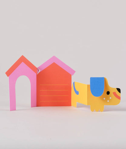 'Dog In House' Fold Out Kid's Birthday Card