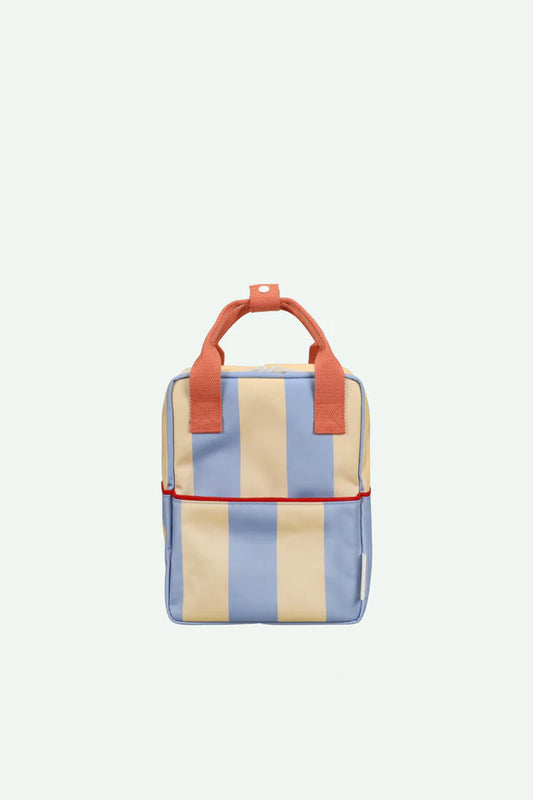 backpack small | striped | cloud blue + twiggy beige