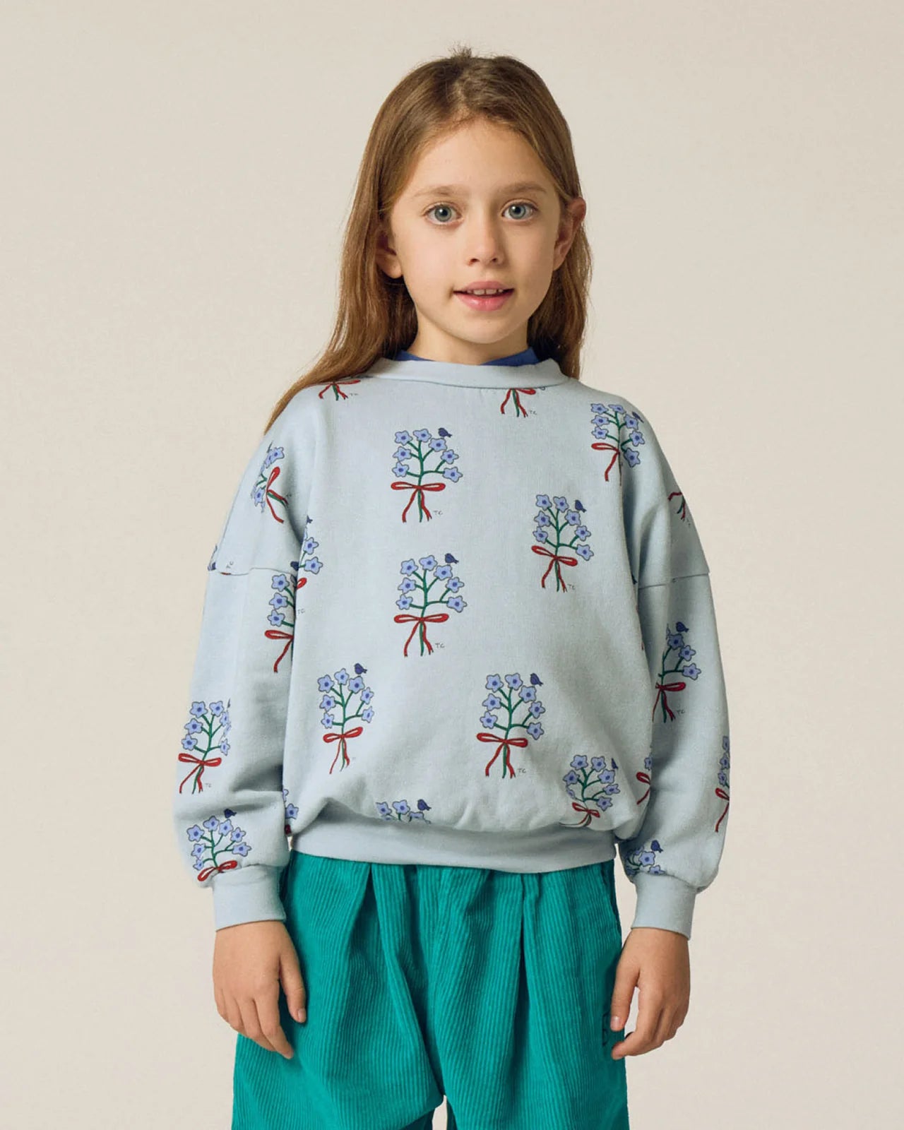 Bouquets Light Blue Sweatshirt