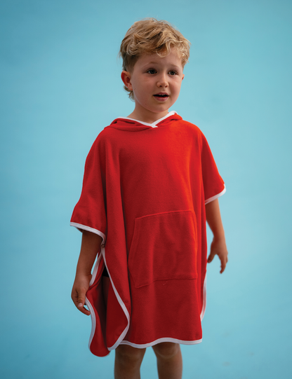 Terry poncho | tomato