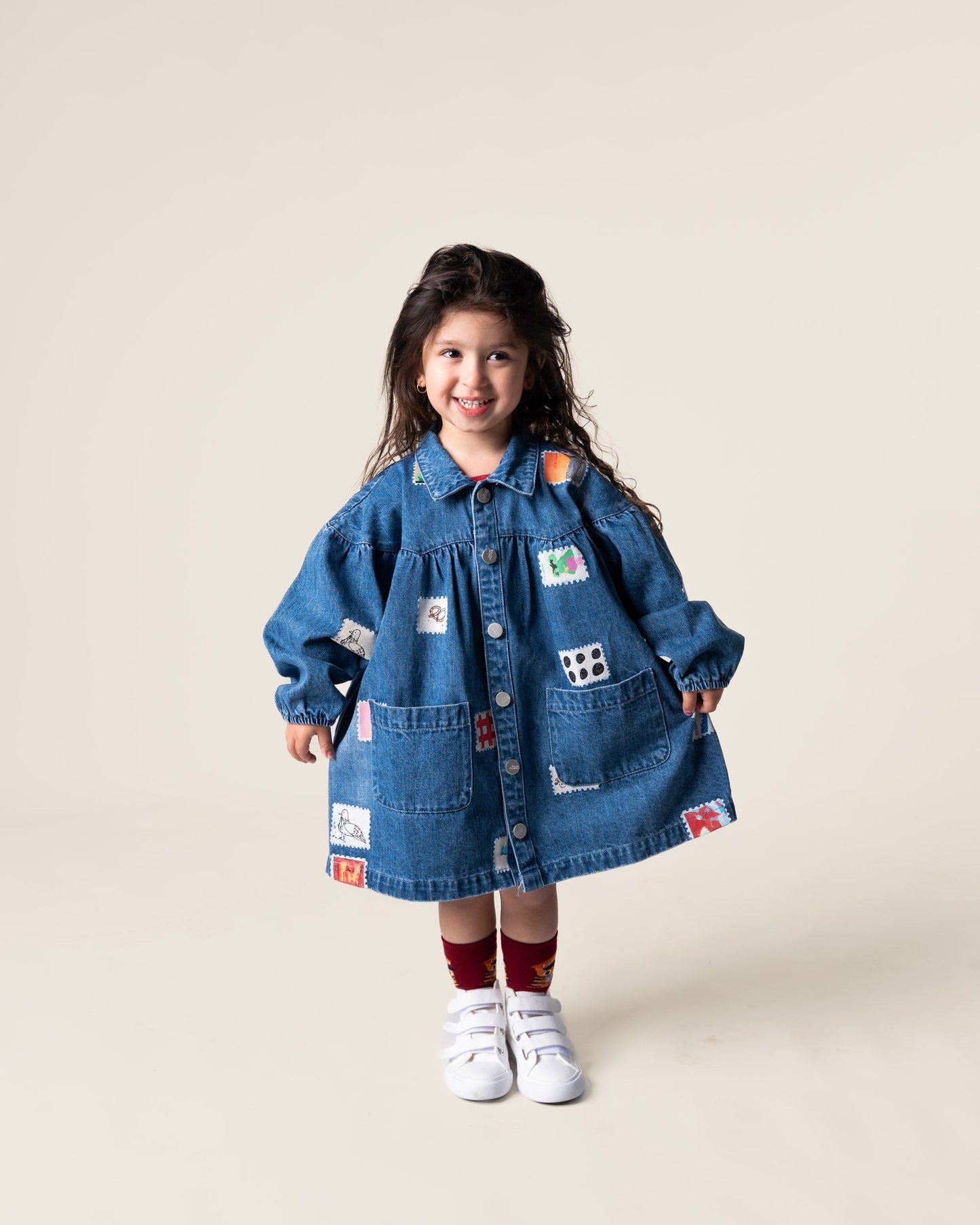 Denim Smock Dress | Stamps