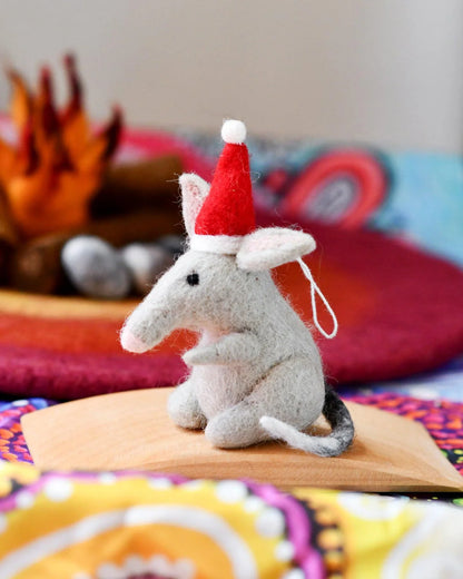 Felt Australian bilby christmas ornament