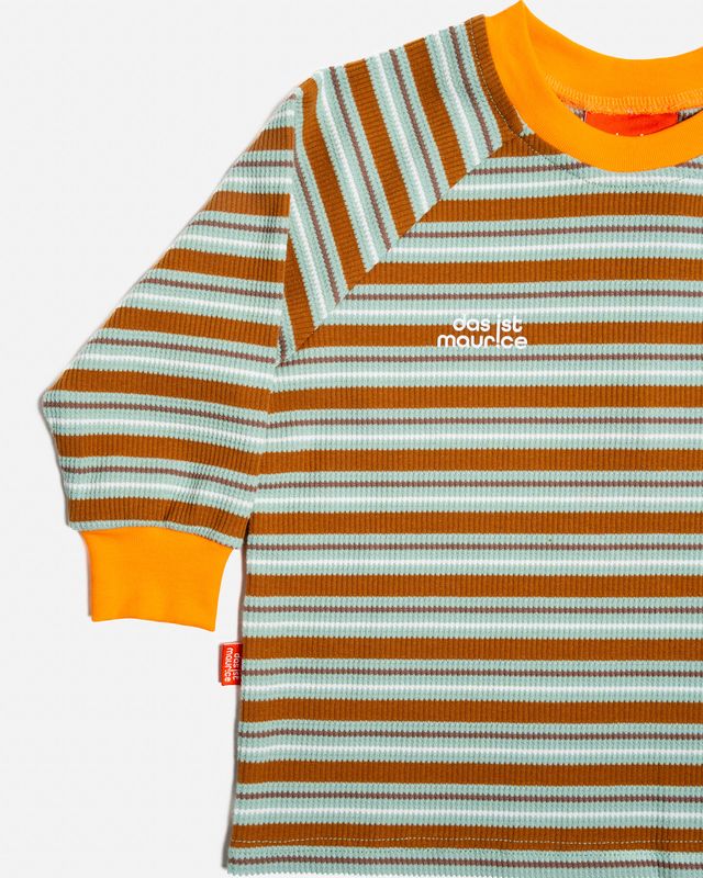 Long Sleeve T-Shirt | Green & Brown Stripes