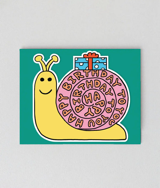 Birthday snail shaped card