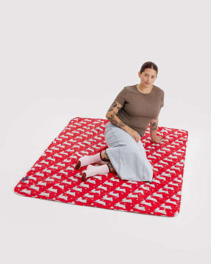 Puffy picnic blanket | bunnies